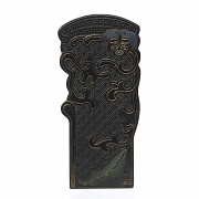 Pieza de tinta con policromía, dinastía Qing