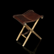 20th-century leather hunting stool - 6