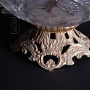 Centro mesa cristal y bronce - 3