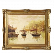 Antonio Segrelles (20th century) “Boats in the Harbor” - 5