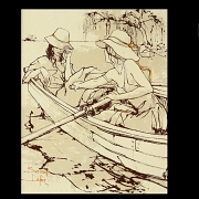 Bernard Dufour (20th-21st century) ‘Ladies in a Boat’