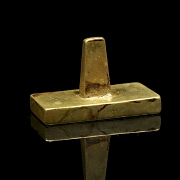 Pequeño sello de bronce dorado, dinastía Qing