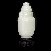 Hetian white jade vase ‘Masks’, Qing dynasty