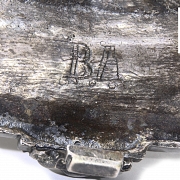 Tintero de metal plateado, s.XIX - XX - 3