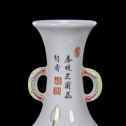 Fencai glazed porcelain vase ‘Orchids’, Republic of China - 3