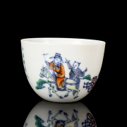 Pareza de tazas de porcelana wucai 