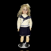 Recknagel, Muñeca parlante de porcelana DEP, molde de Rempel & Alt, Turingia, c. 1905-1914