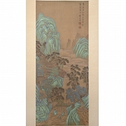 Chinese painting ‘Palaces Among Mountains’, signed Li Shida