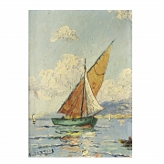 A. Dartois (20th century) ‘Pair of seascapes with boats’