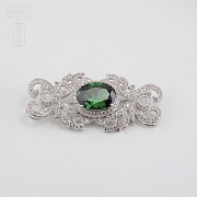Aderezo de Fallera verde Esmeralda y plata Rodiado - 5