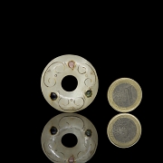 Colgante de jade de Hetian con oro, plata y turmalina, dinastía Tang