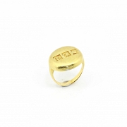 Anillo, tipo sello, de oro de 22k