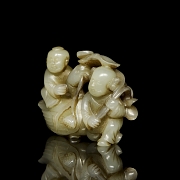 Jade figure ‘Children and Goose’, Qing dynasty - 3