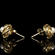 Pendientes de oro amarillo de 18 kt con perlas