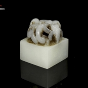 White jade seal “Beast,” Ming dynasty