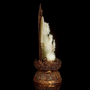Jade blanco de Hetian y plata 