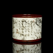 Porcelain brush pot ‘Poem’, with Qianlong seal