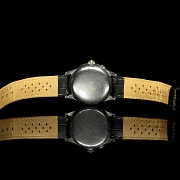 Extraordinary prototype Omega wrist chronograph, Calibre 33.3 CHRO T1-T2