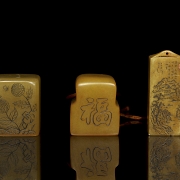 三枚寿山石印章，20世纪 - 5