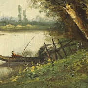 Louis Henry (active 1894) ‘Landscape by the River’