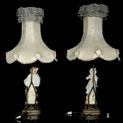 Pareja de lámparas de sobremesa estilo Meissen, s.XIX-XX