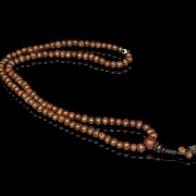 Mala with 113 Bodhi seed and agate beads, 20th century