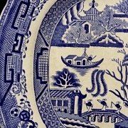 柳树纹托盘，F. Primavesi & Sons，威尔士卡迪夫。19世纪。