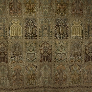 Alfombra kachemir seda pura, diseño Ghom, s.XX
