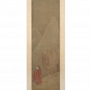 Pintura china “Sabio con camello”, con firma Luo Ping - 1