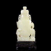 Jarrón de jade blanco de Hetian 