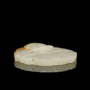 Placa de jade blanco tallado 