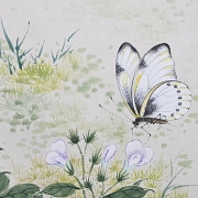 Chinese painting “Butterflies on flowers,” signed Lu Xiaoman