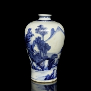 Jarrón meiping de porcelana azul y blanca 