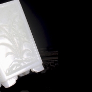 Recipiente para pinceles de jade blanco de Hetian