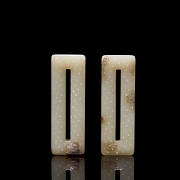 Pair of rectangular jade plaques, Qing Dynasty - 2