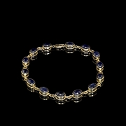 Pulsera de oro amarillo con zafiros
