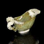 Vaso de libación de jade amarillo, dinastía Han del Oeste