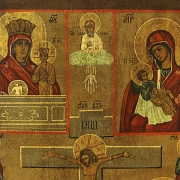 Orthodox icon, “The Crucifixion and the Four Virgins,” 20th century