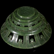 Cuenco ritual de jade verde espinaca