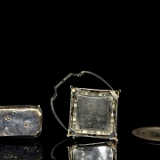 Set of three silver objects, 20th century
