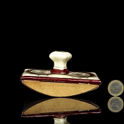 Antique ink blotter ‘Two scenes with allegories’, 19th-20th century - 7