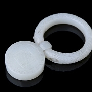Colgante móvil de jade blanco