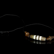 Collar de cuentas de ágata y Dzi, dinastía Liao