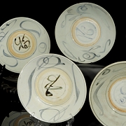 Juego de once platos de cerámica esmaltada, dinastía Ming