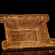 Incensario de jade blanco Hetian, plata y esmaltes, dinastía Qing