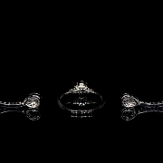 Set of earrings and ring in white gold and diamonds - 4