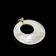 Colgante con nácar natural y oro amarillo de 18 kt - 1