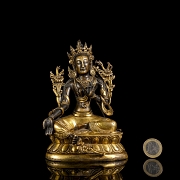 Gilded bronze statue of “Tara,” Qing dynasty