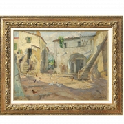 Mateo Balasch Mateu (1870–1936) “Courtyard with Geese”