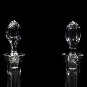 Pareja de licoreras de cristal tallado, Europa, s.XX